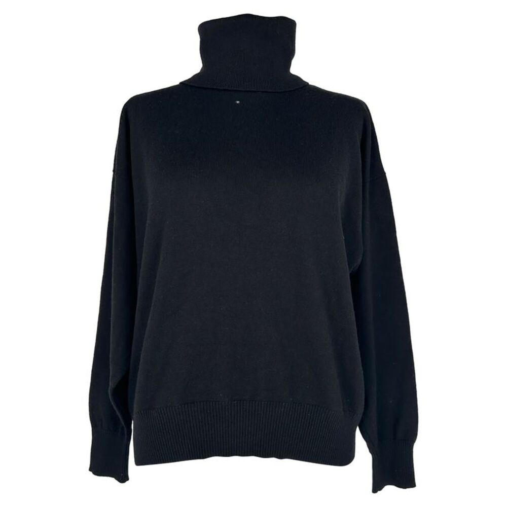 Jil Sander Turtle Neck Sweatshirt in Black Wool